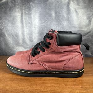 Dr. Doc Martens Maelly Womens Shoes Combat Boots Size 9 Red Canvas